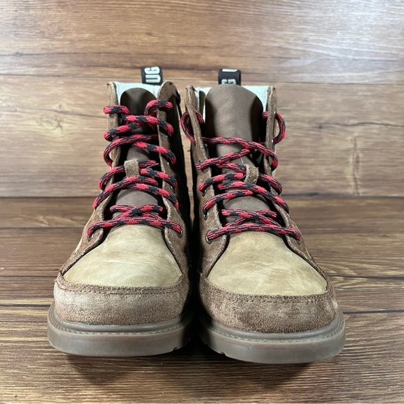 UGG Robley Brown Leather Lace Up Boots Size 4Y Shoes - Picture 6 of 10